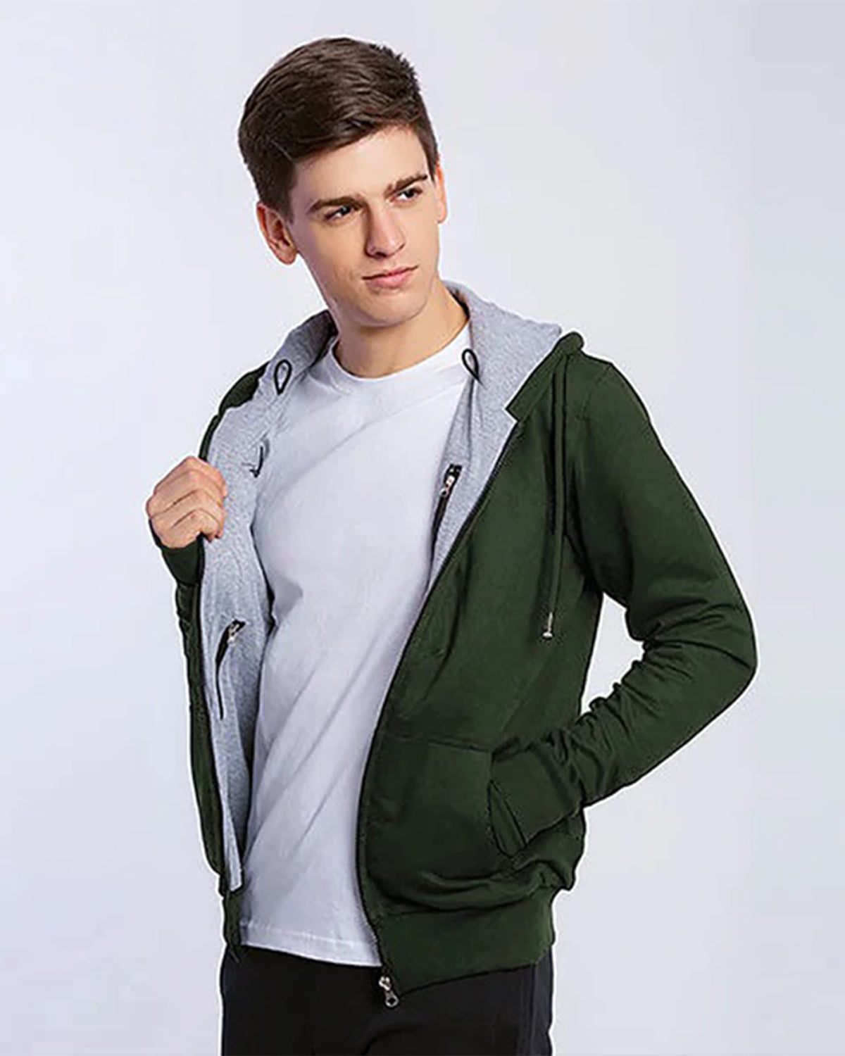 Olive Green Travel Jacket Unisex Long Sleeve