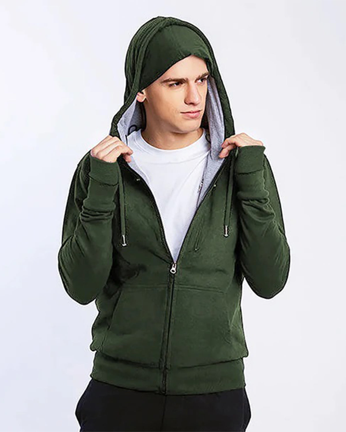 Olive Green Travel Jacket Unisex Long Sleeve
