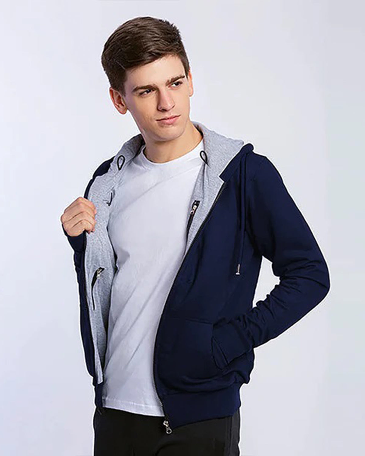 Unisex Navy Blue Travel Jacket Long Sleeve