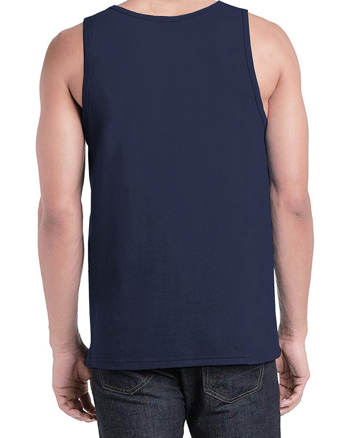 Dark Blue Abstract Printed Sleeveless Vest