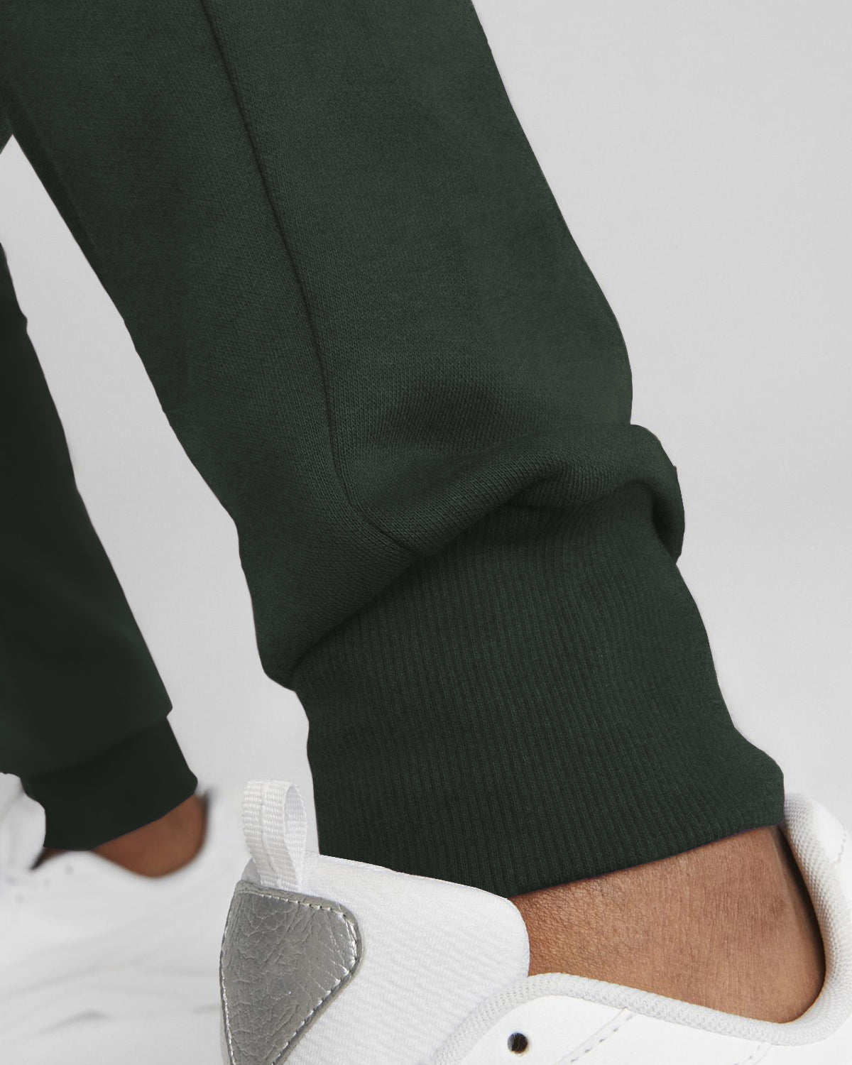 Olive Green Plain Cargo Joggers with Multi Pockets