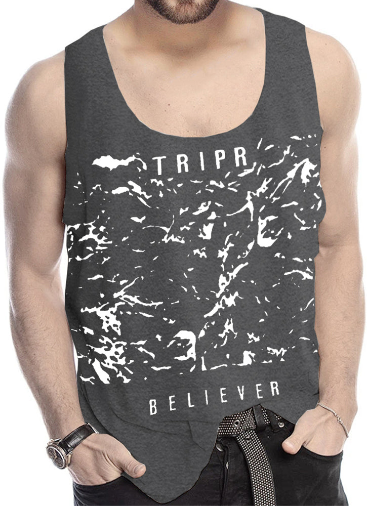 Sleeveless Charcoal Black Believer Vest