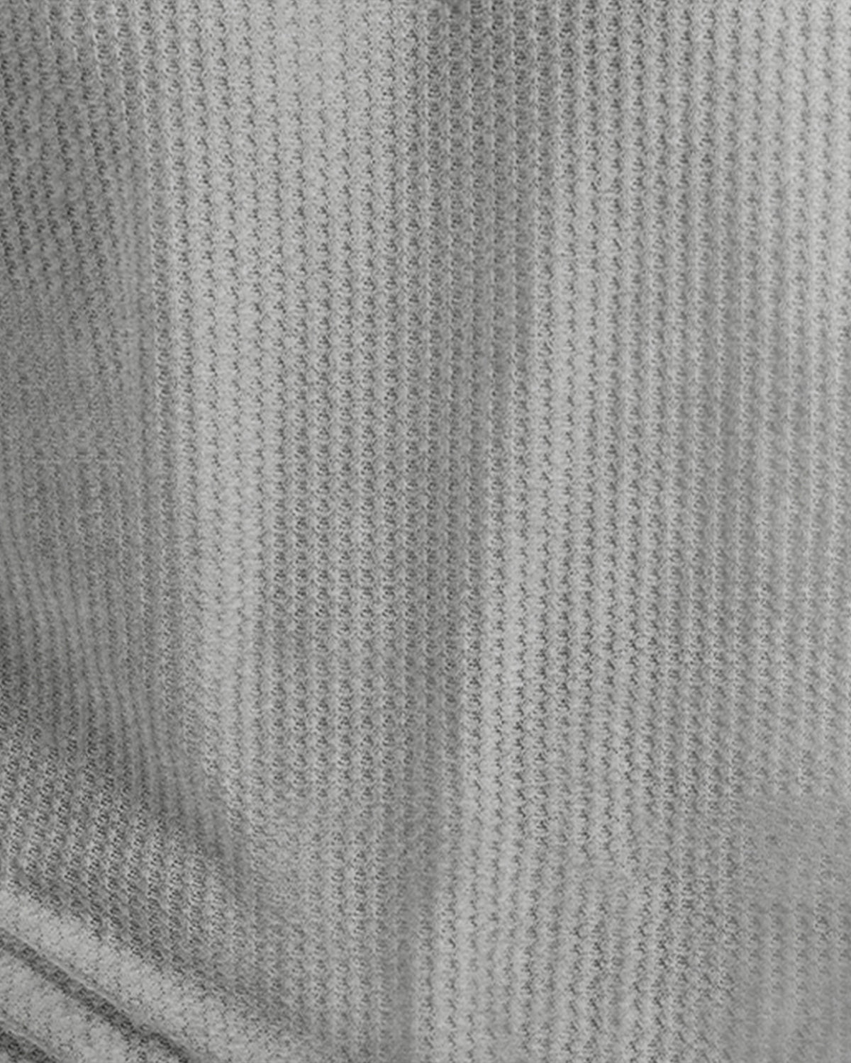 Short Sleeve Polo Fit Grey Waffle T Shirt with Zipper