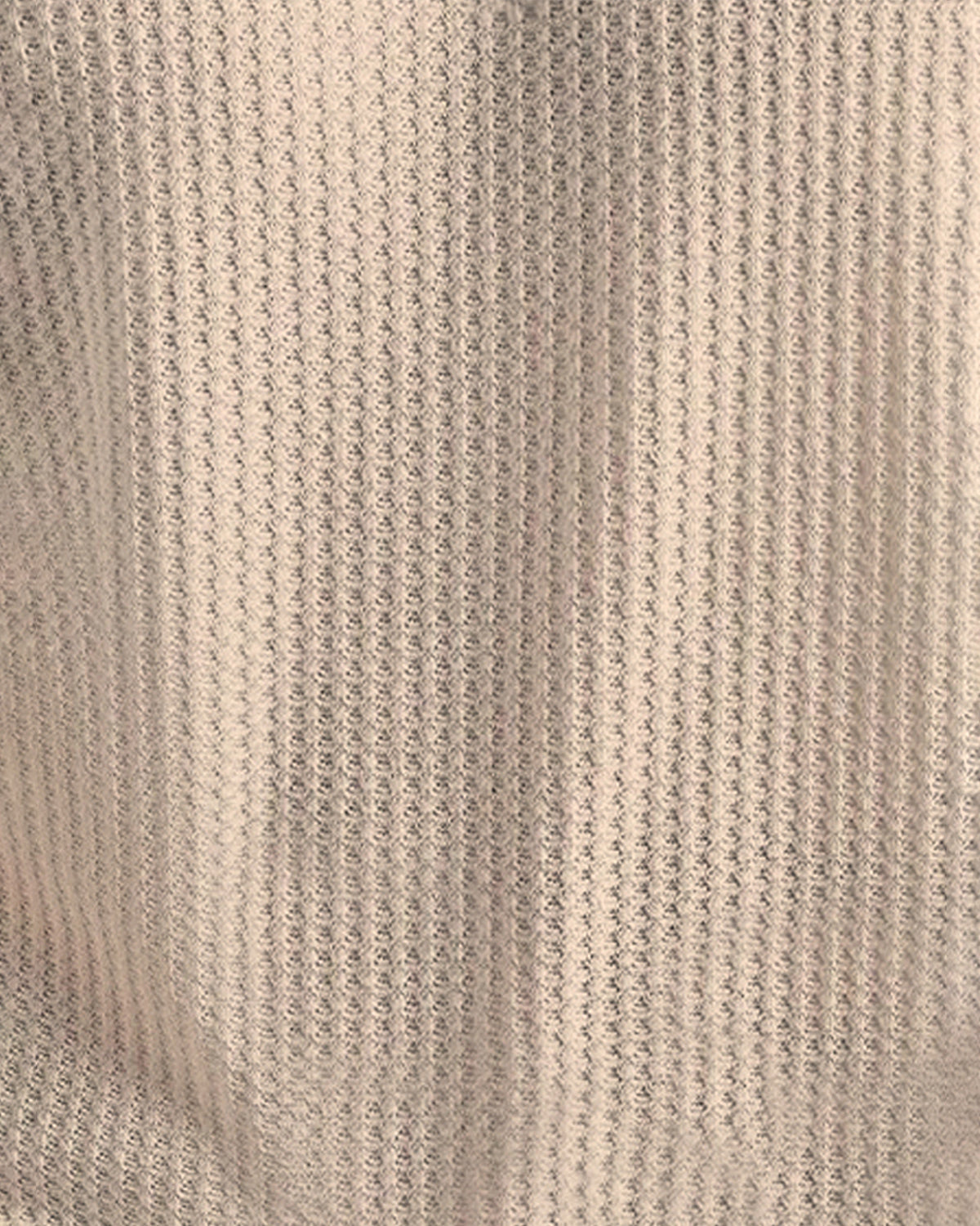 Beige Long Sleeve Polo Fit Waffle T Shirt