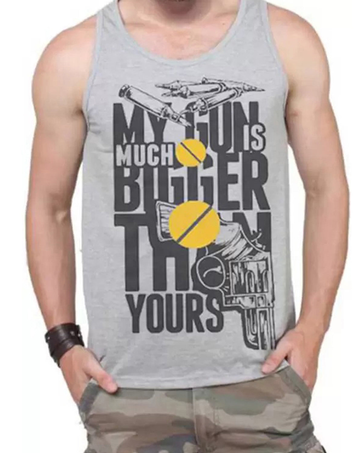 Typographic Printed Grey Vest