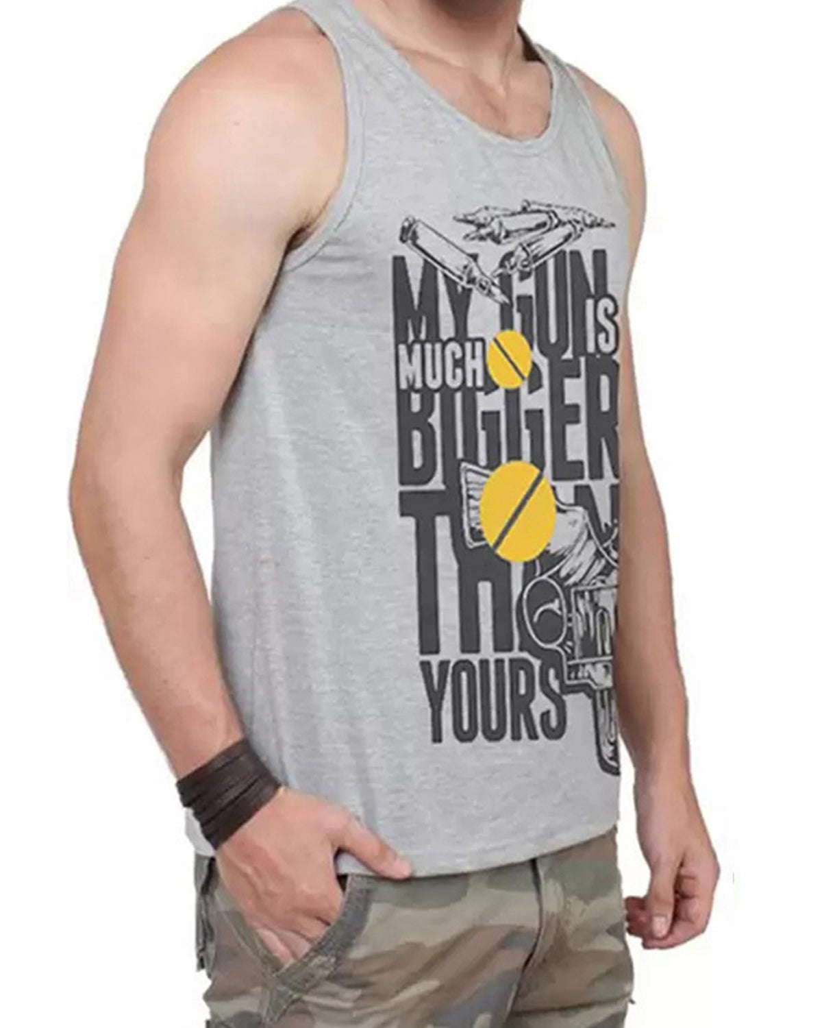 Typographic Printed Grey Vest
