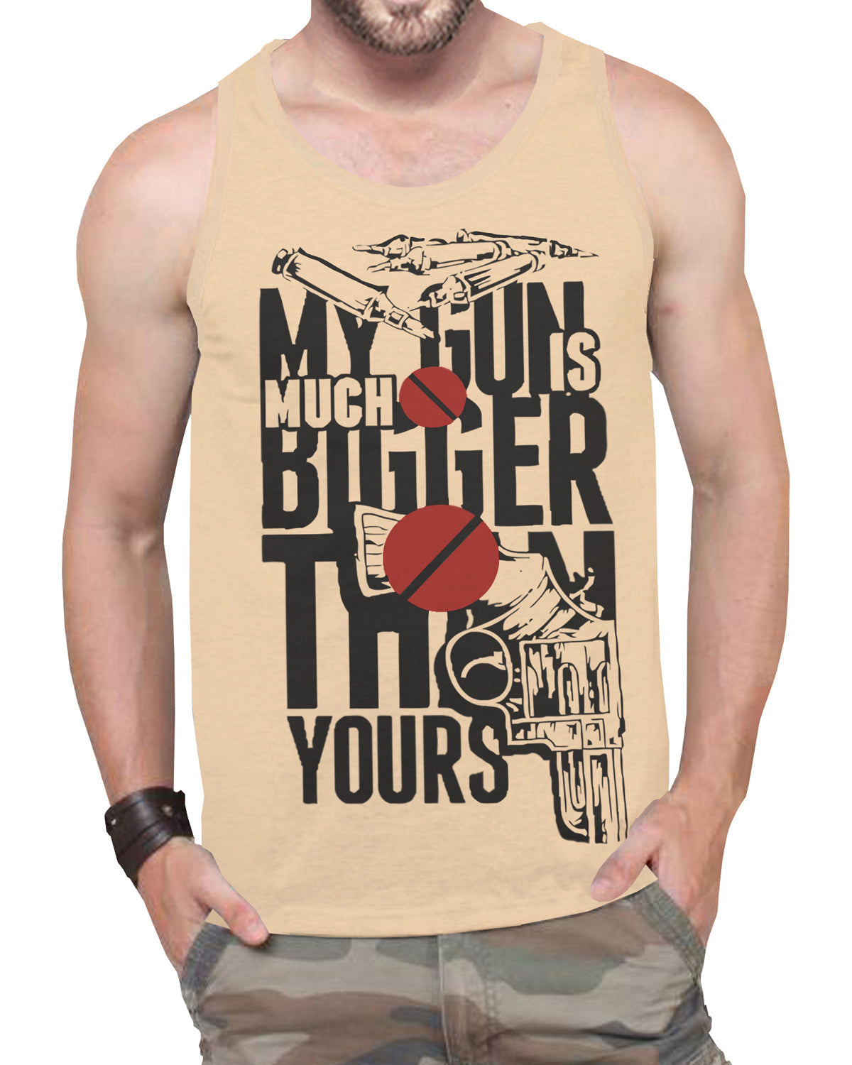 Typographic Printed Beige Vest