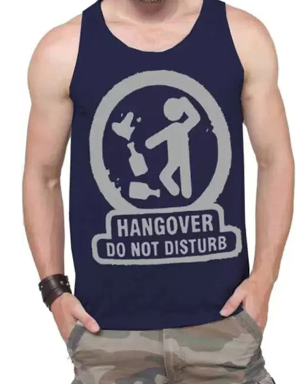 Graphics Printed Navy Blue Vest