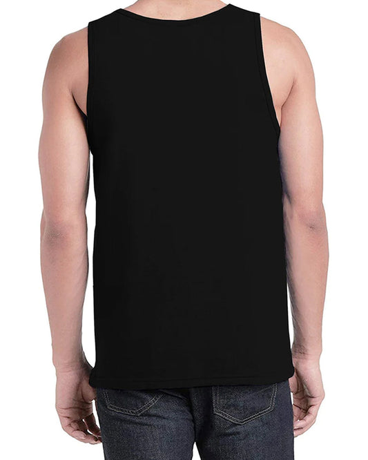 Black Sleeveless Abstract Print Vest